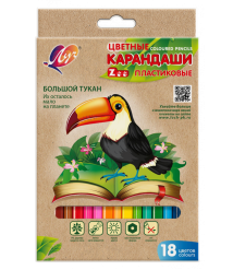 Creioane colorate 18 culori, din plastic, ZOO Луч